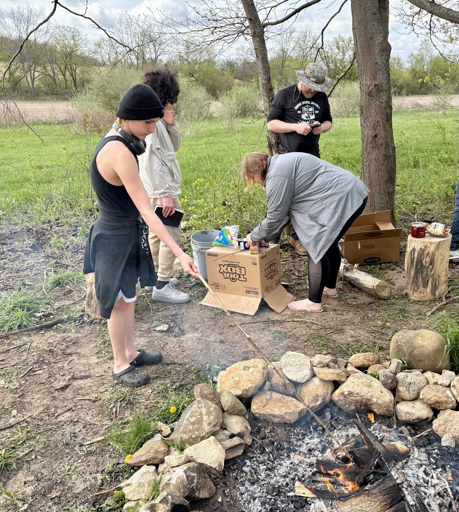 making smores around a fire