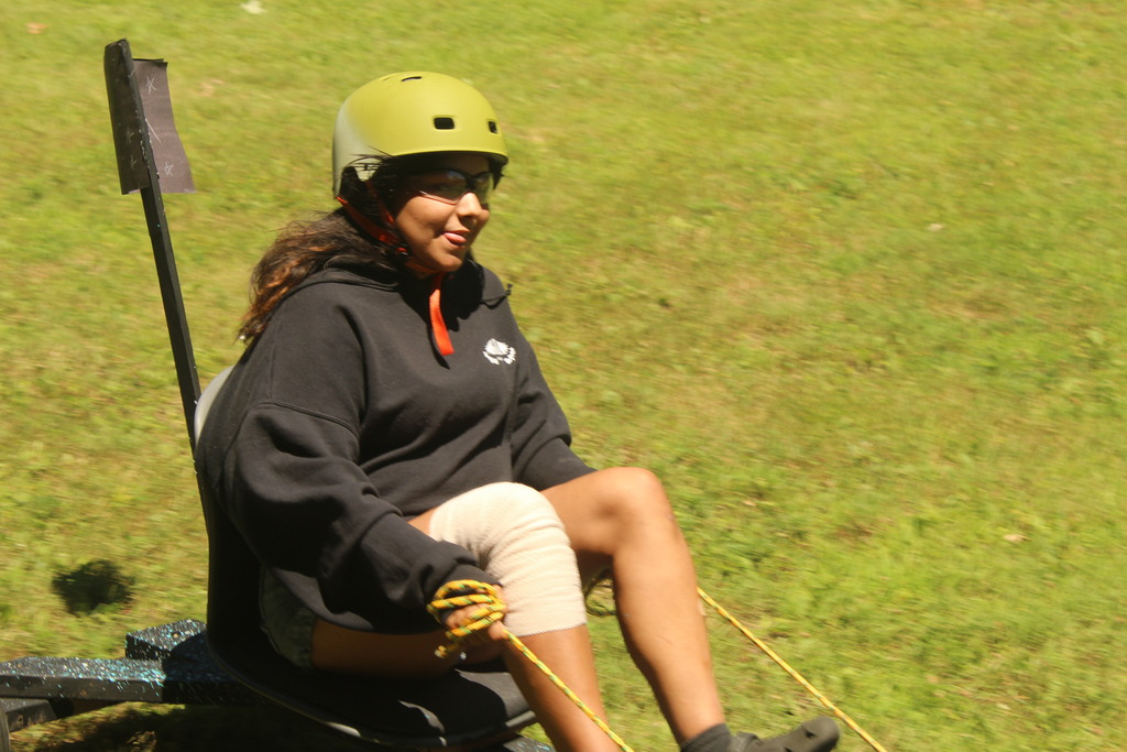 learner driving soapbox car