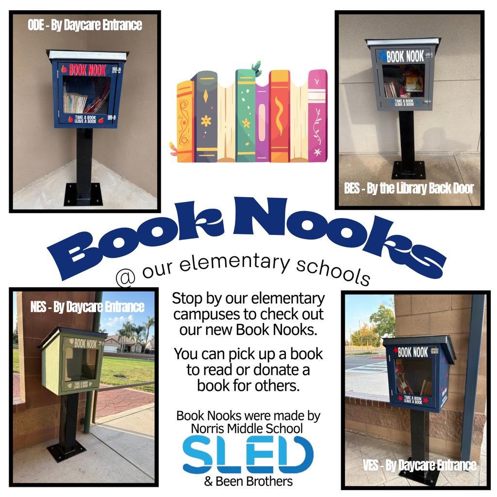 A picture of the new book nooks that have been installed at all four of our elementary schools.