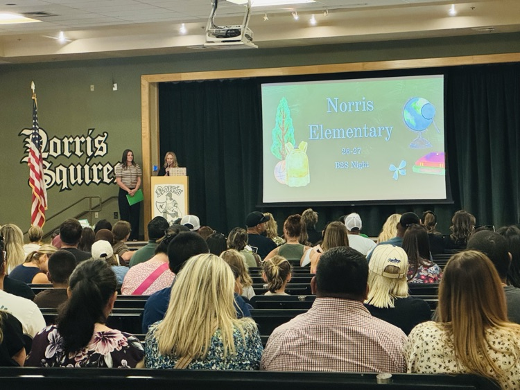 Principal presenting to parents