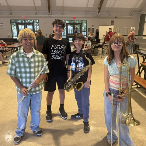 Student sampling an instrument