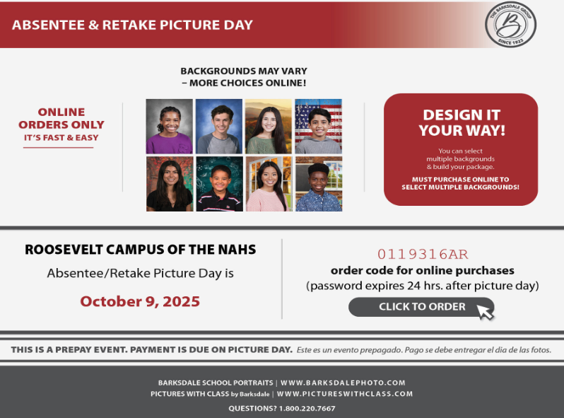 Flyer of picrure retake day on October 9, 2025. Details are in the article