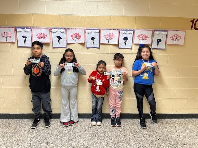 Each week a Golden Paw is awarded to a student in each grade for going above and beyond and that exemplifies the quality of the month. This month we focused on citizenship. The students were rewarded with a medal, a prize, and due to a partnership with the Elmwood Park Zoo a free admission ticket to the zoo. Congratulations to our winners and a special thank you to the Elmwood Park Zoo. 
