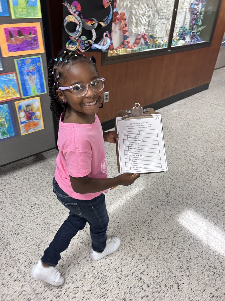 Students doing a school scavenger hunt