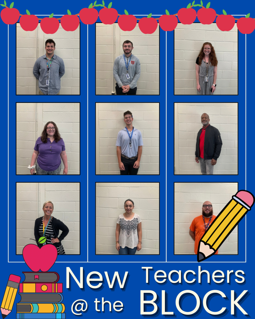 Collage of photos of new teachers at Blockson Middle School in Norristown. More info in caption