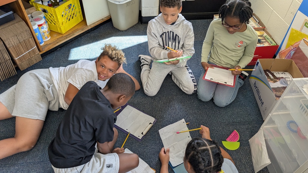 A group of students working together. 
