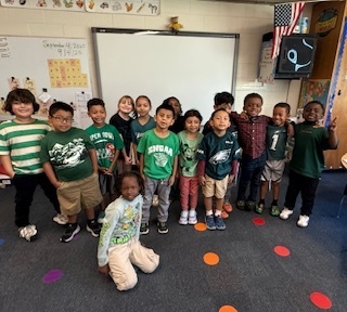 A group of students ready to cheer on the EAGLES!