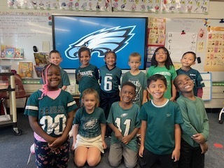 A group of students ready to cheer on the EAGLES!