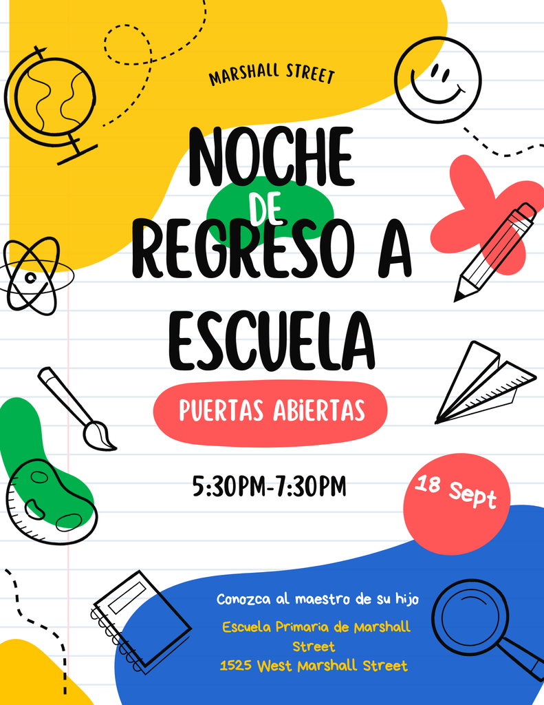 Spanish Back to School Flyer. Details in caption. 