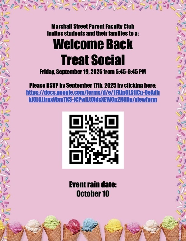 English PFC Welcome Back Treat Social Flyer. Details in caption. 