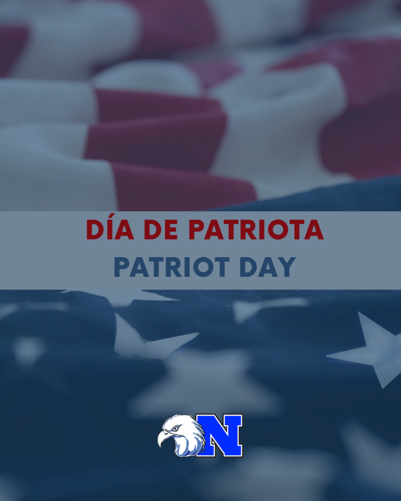 American flag with text overlaid "Patriot Day" with the NASD logo. 