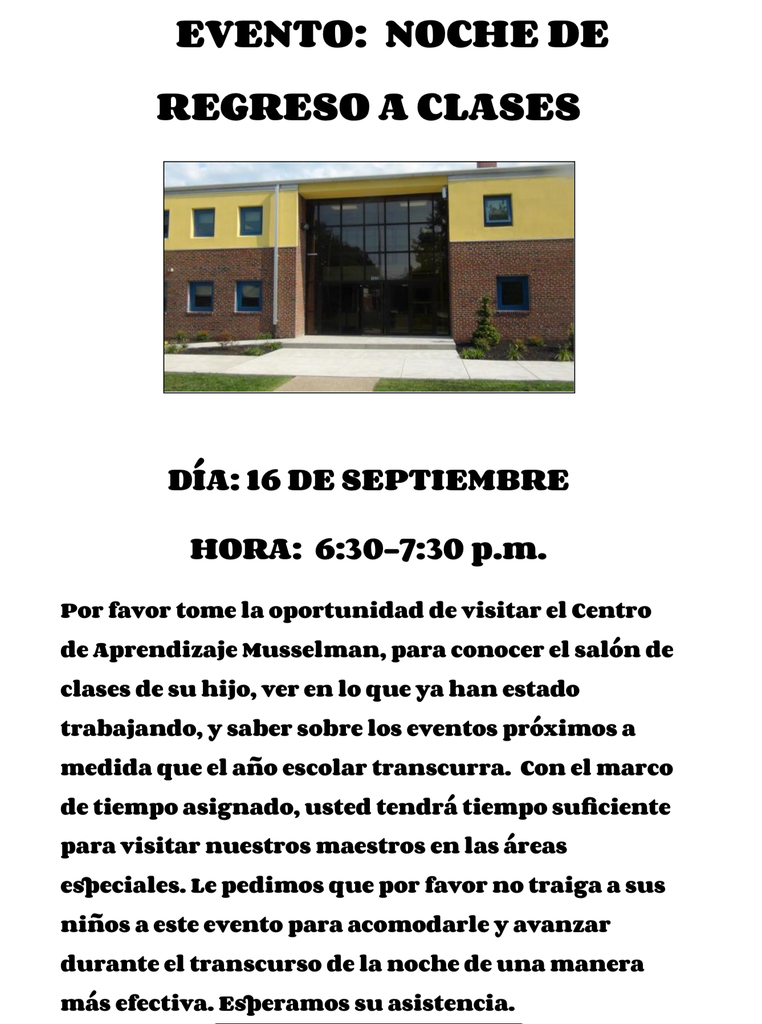 Open House flyer see caption for details