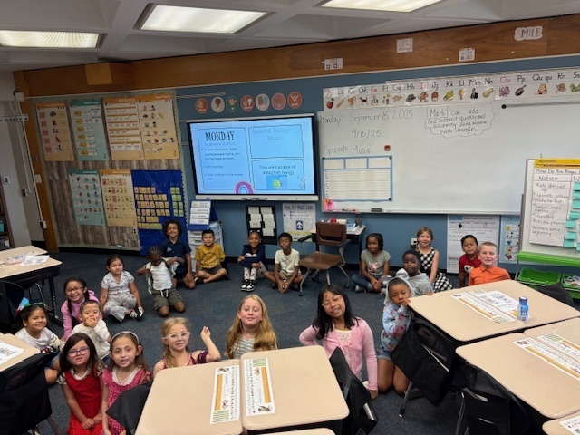 Classes getting ready for picture day.