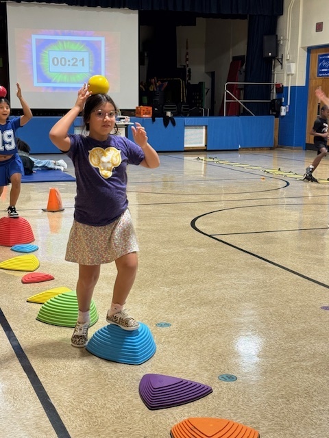 Students in physical education class. 