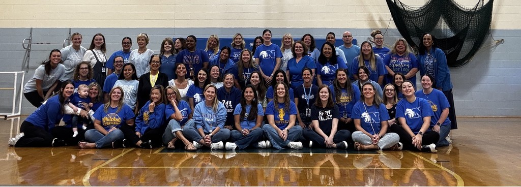 Photo of Whitehall Staff wearing Blue for Mesothelioma Awareness Day.