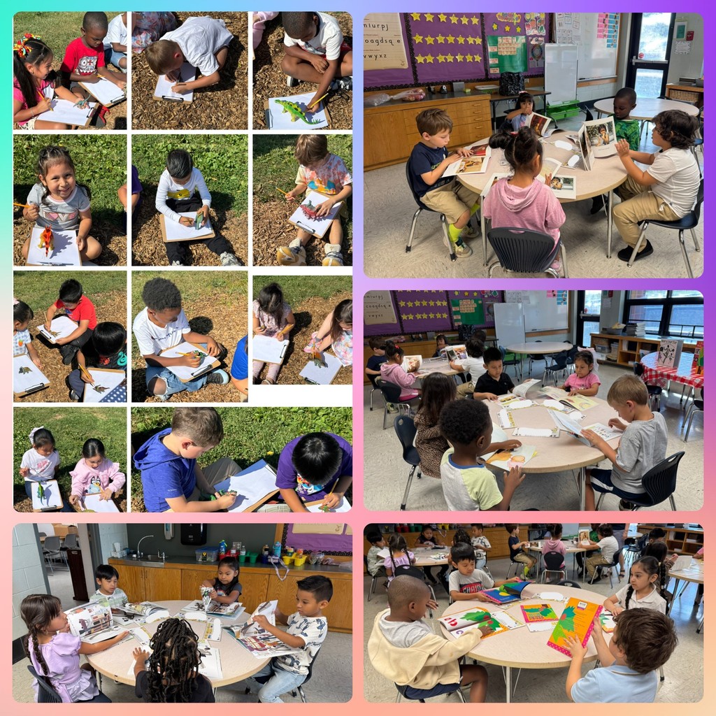Collage of photos of Kindergarten fun and learning.