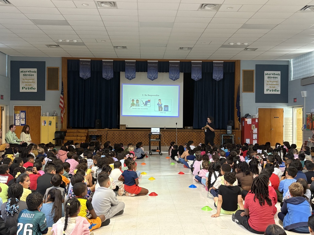 Students listen at the Jaguar Assembly.
