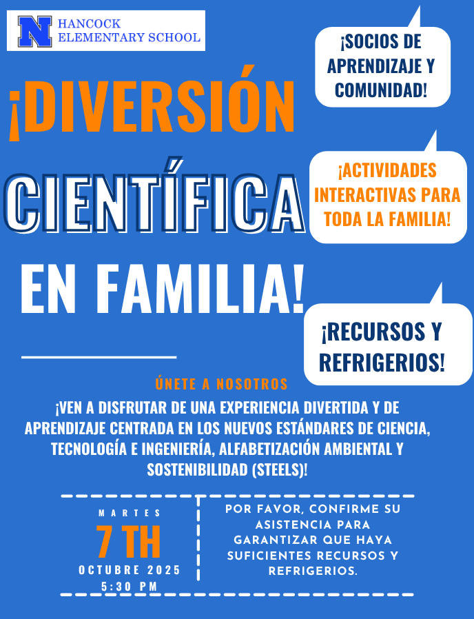 A flyer providing information on a family science event!