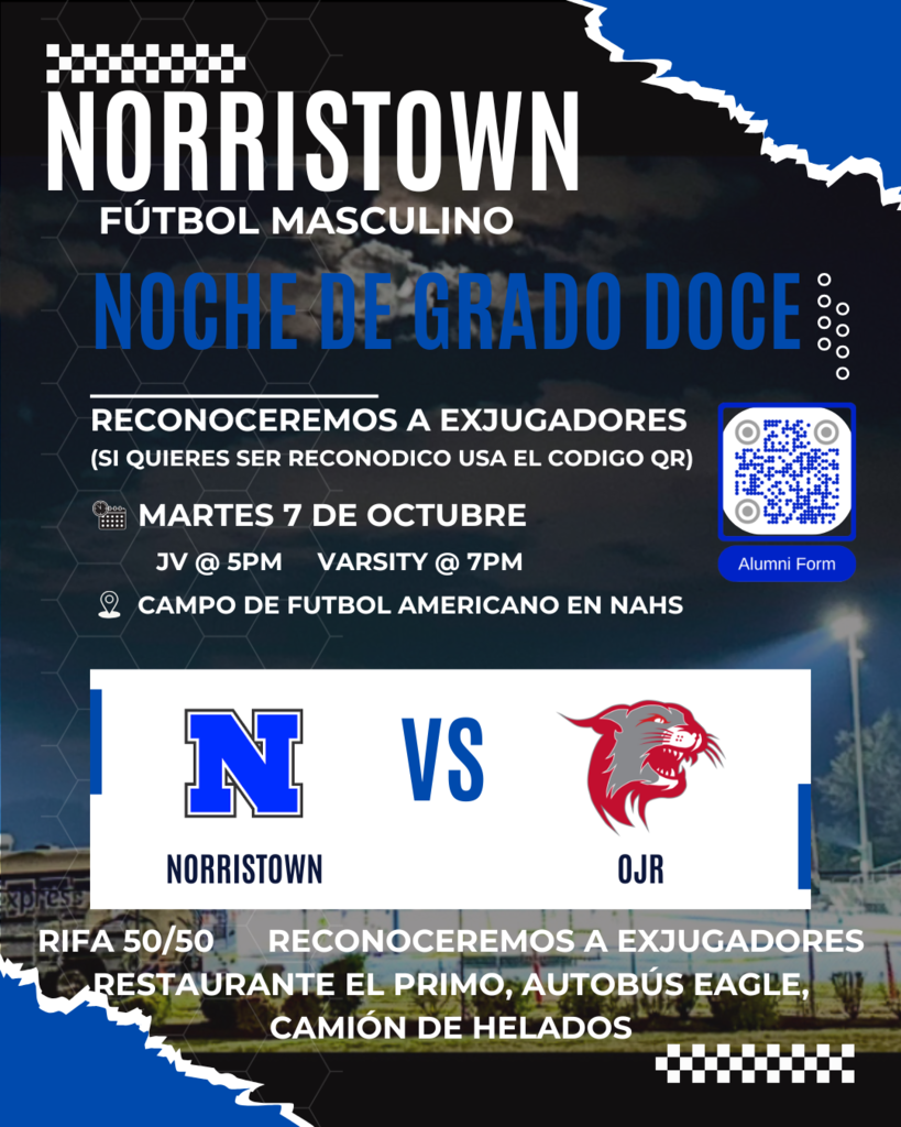 Spanish Boys Soccer Senior Night Flyer. Details in caption.