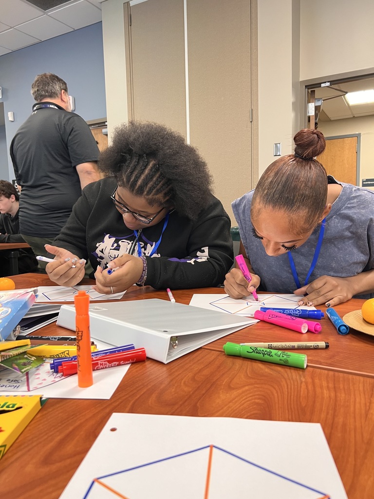 Two students work on a project together as partners at the MCIU