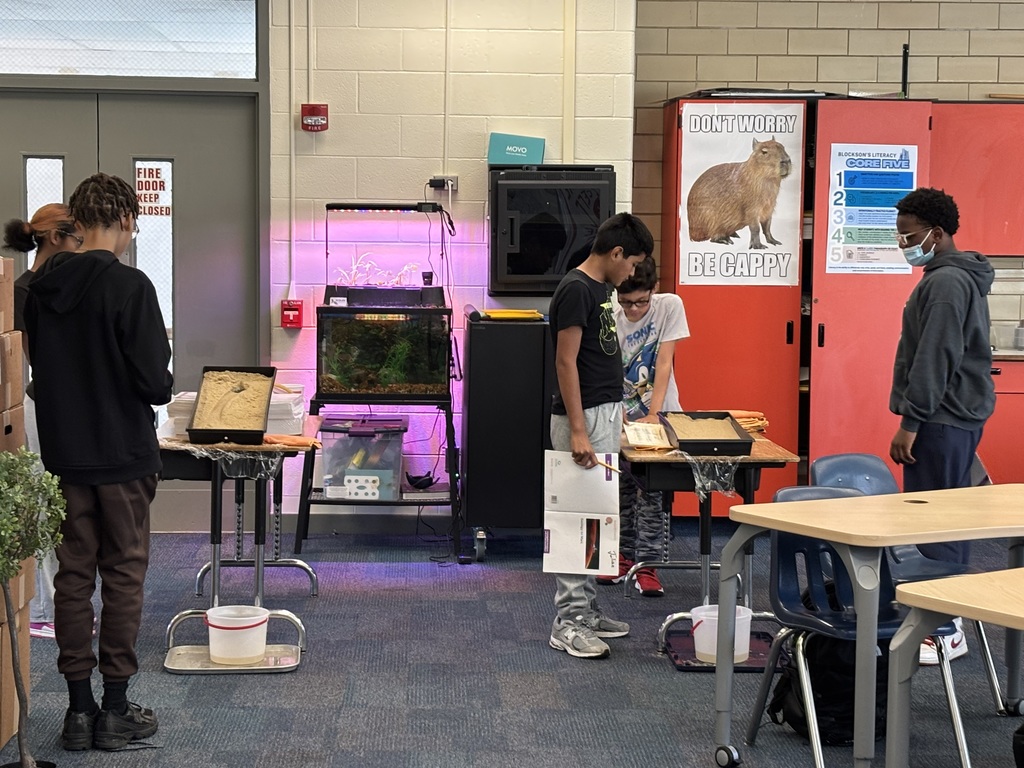 Students studying stream table. More info in caption