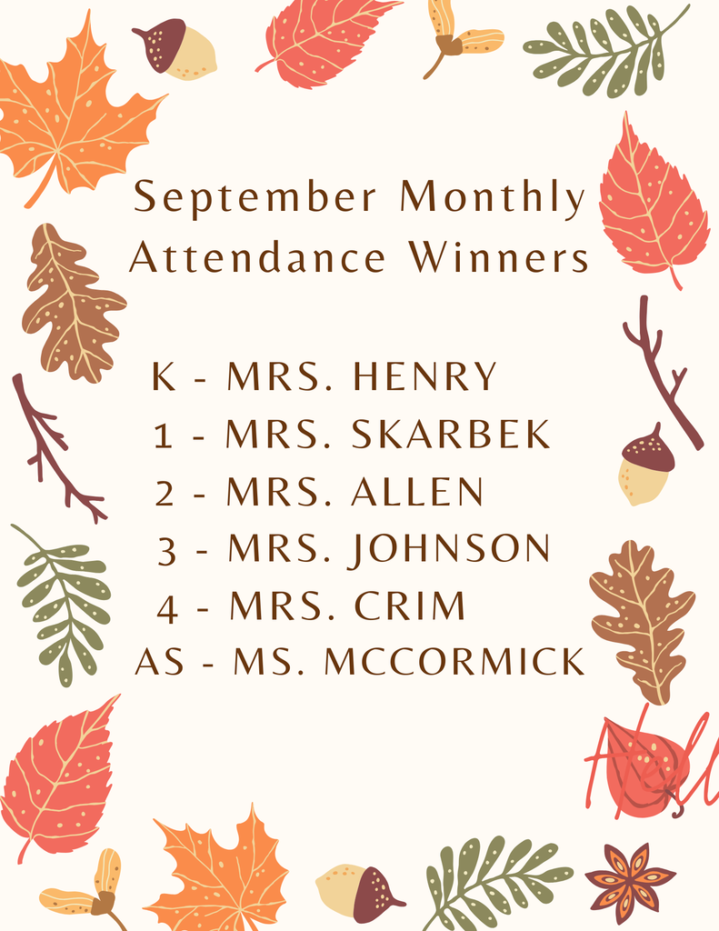 September Attendance Winners in English