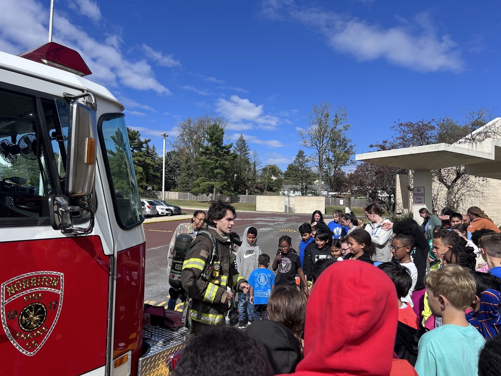 The Norriton Fire Department showed students their gear and parts of the fire truck.