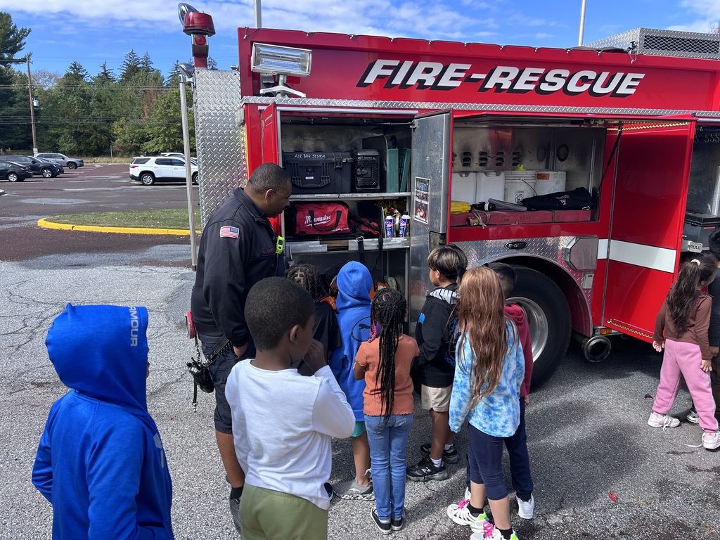 The Norriton Fire Department showed students their gear and parts of the fire truck.