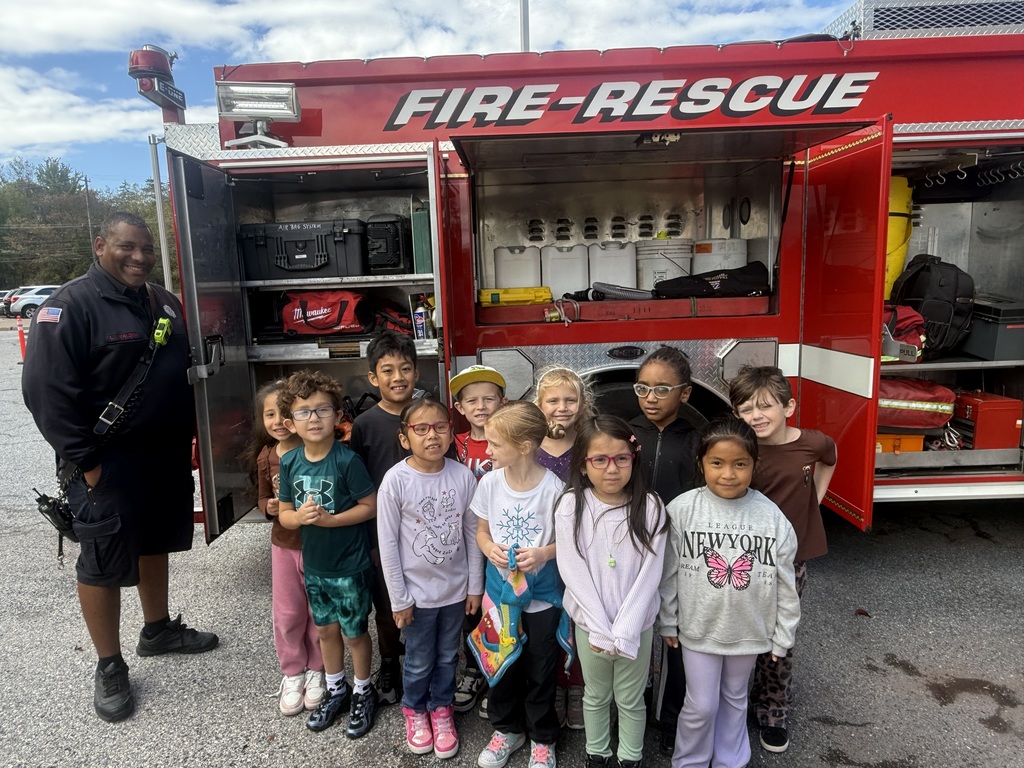 The Norriton Fire Department showed students their gear and parts of the fire truck.