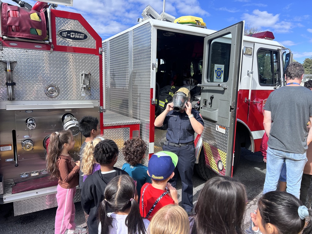 The Norriton Fire Department showed students their gear and parts of the fire truck.