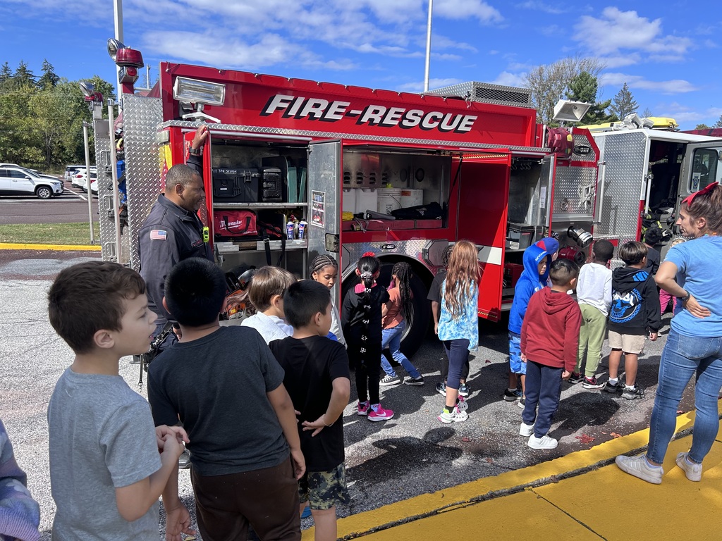 The Norriton Fire Department showed students their gear and parts of the fire truck.