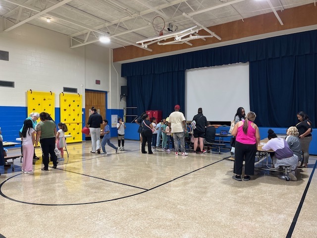 Families at a science event