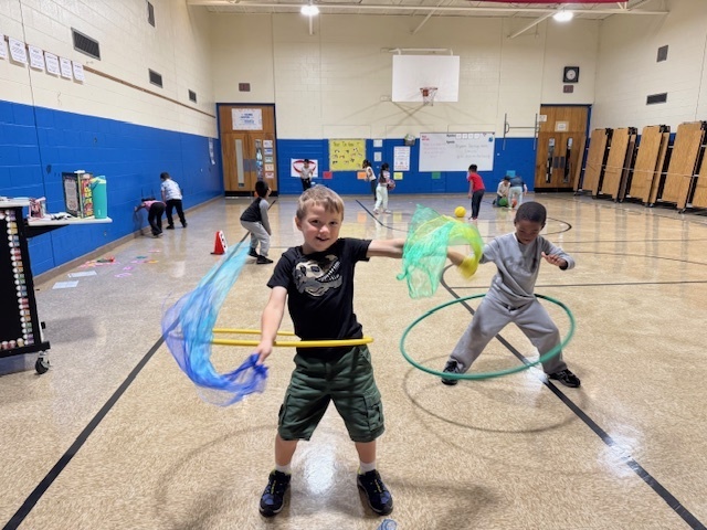 Student playing in physical education class