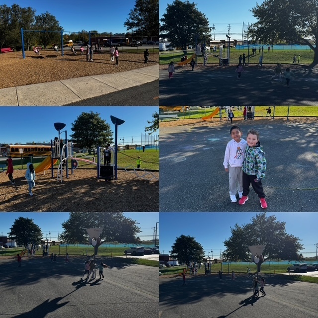 Photo of Mrs. Skarbek's class enjoying their reward recess for September best attendance.