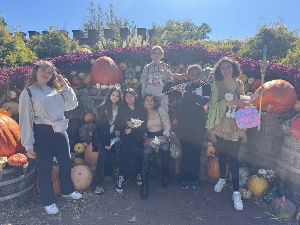 Students posed for a photo at the Renaissance Fair