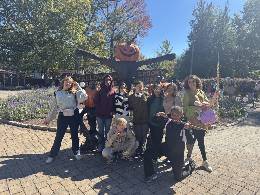 Students posed for a photo at the Renaissance Fair