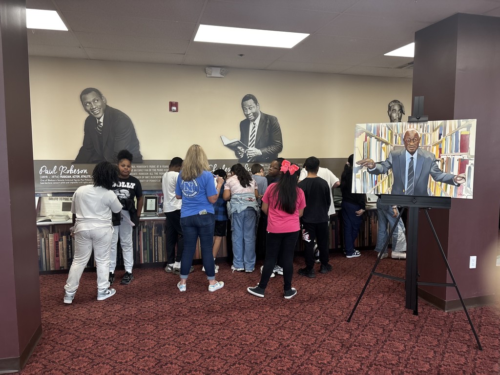 Students at Blockson exhibit 