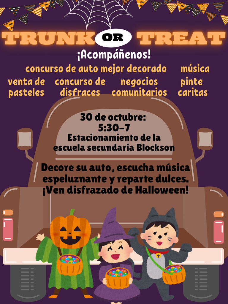 Trunk or treat flier. Info in caption