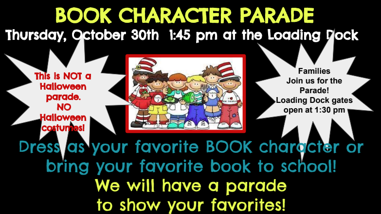 Flyer for the Character Parade