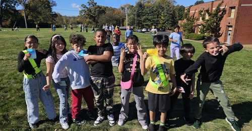 Students haveing a fun time at the Wildcat Walk!