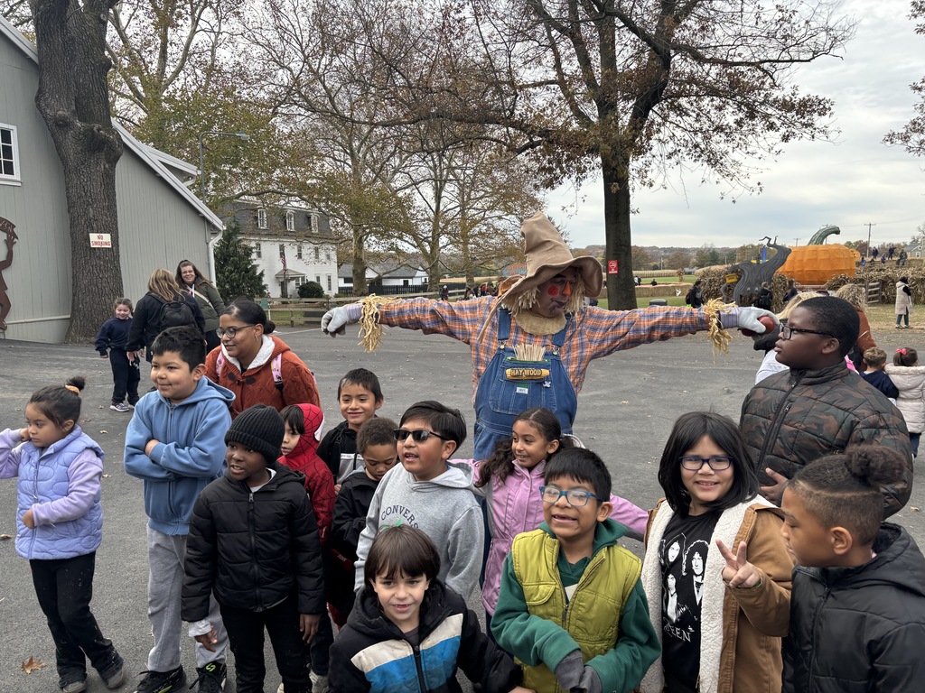 Students with the scarecrow