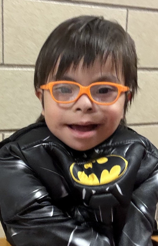 A student in his costume for the Book Character Parade.