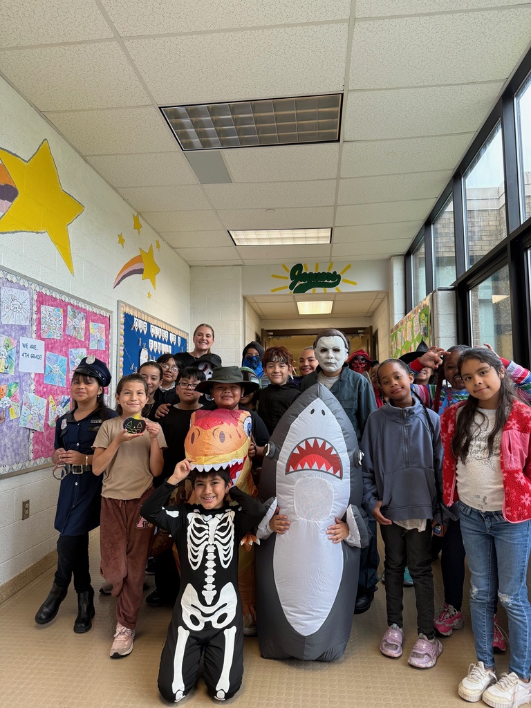 Students in their costumes for the Book Character Parade.