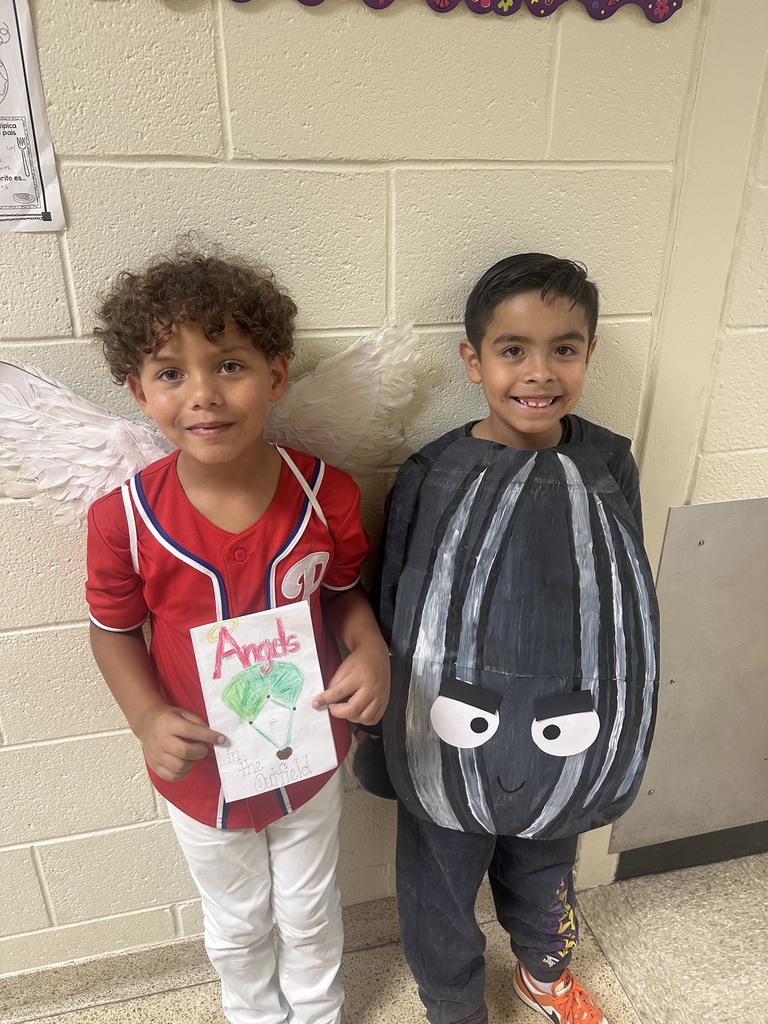 Students in their costumes for the Book Character Parade.
