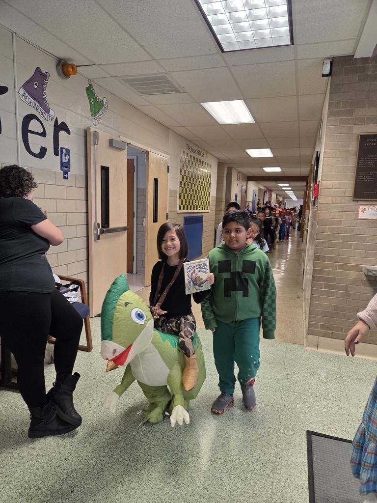 Students in their costumes for the Book Character Parade.