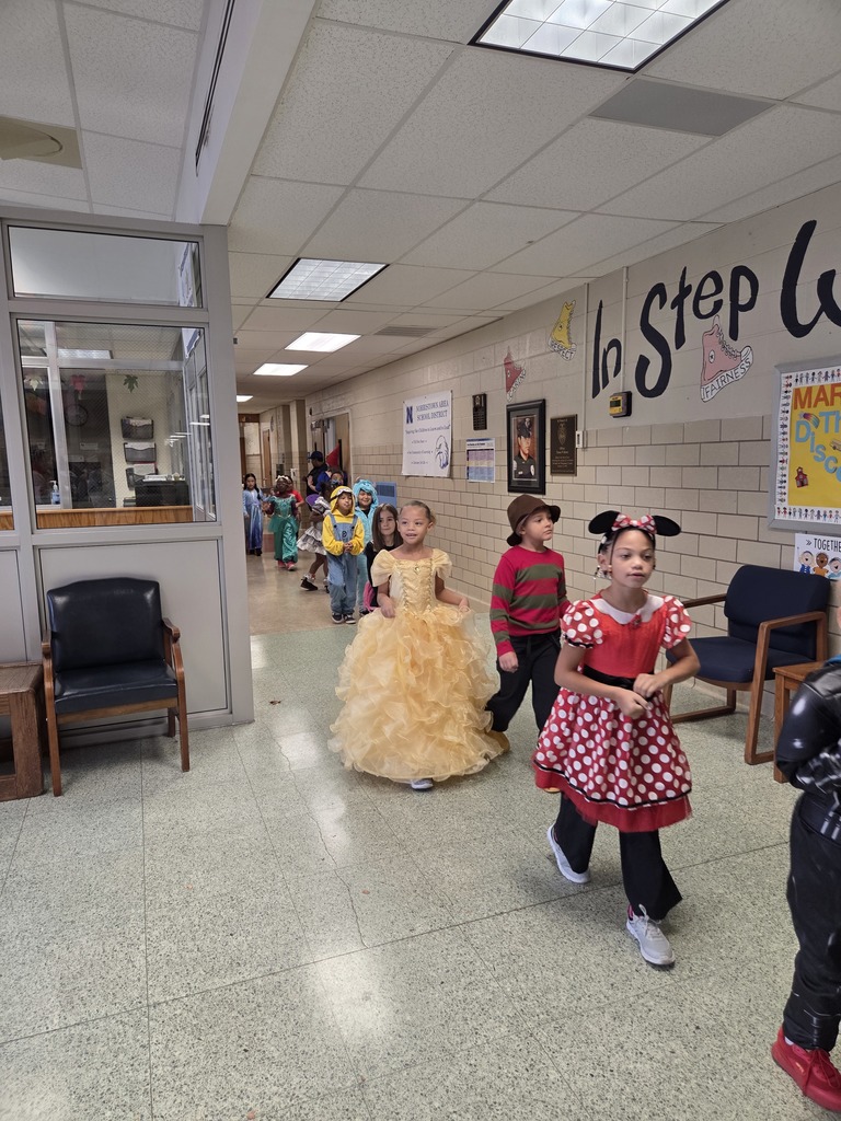 Students in their costumes for the Book Character Parade.