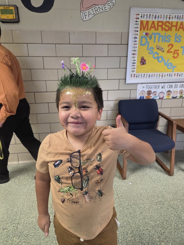 A student in his costume for the Book Character Parade.