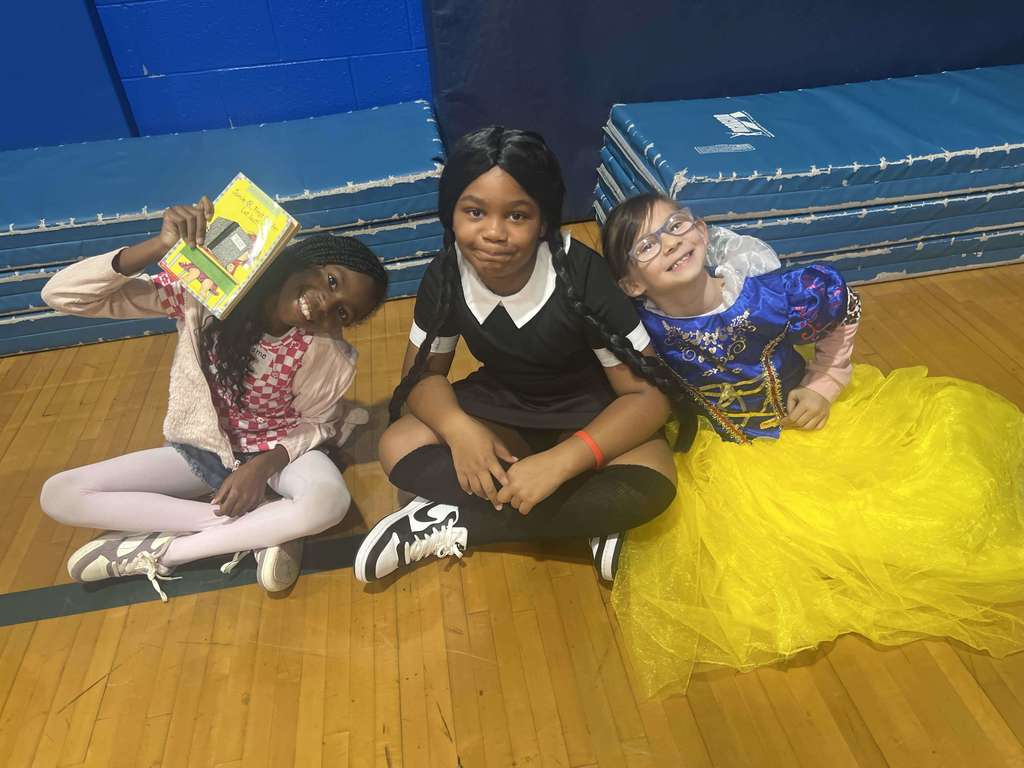Students in their costumes for the Book Character Parade.