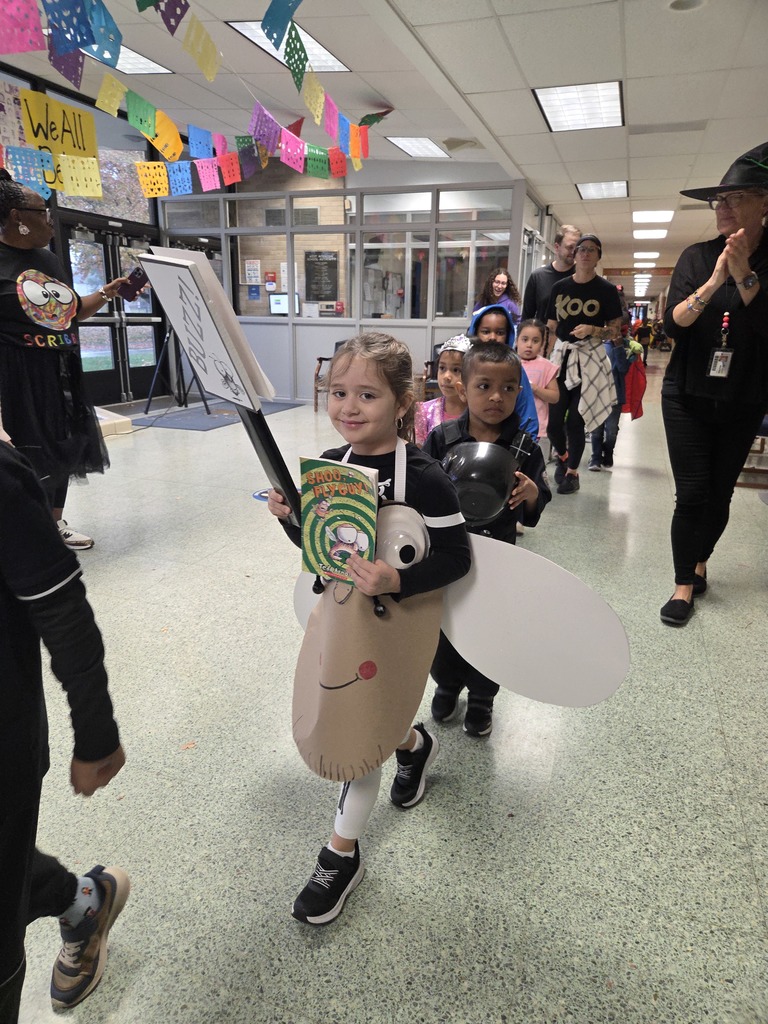 Students in their costumes for the Book Character Parade.