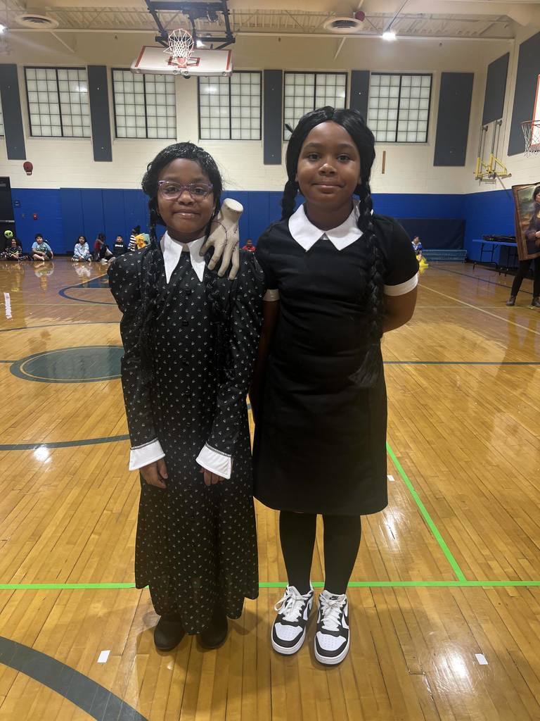 Students in their costumes for the Book Character Parade.